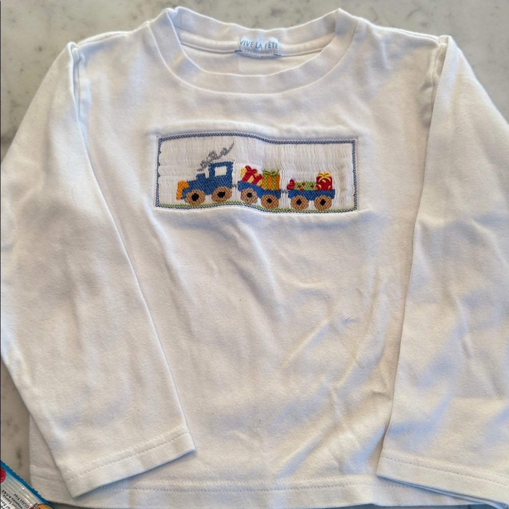 White Christmas Kids Shirt with Train